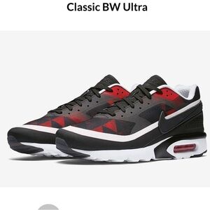 Nike Air Max Black and Red Geometric Sneakers